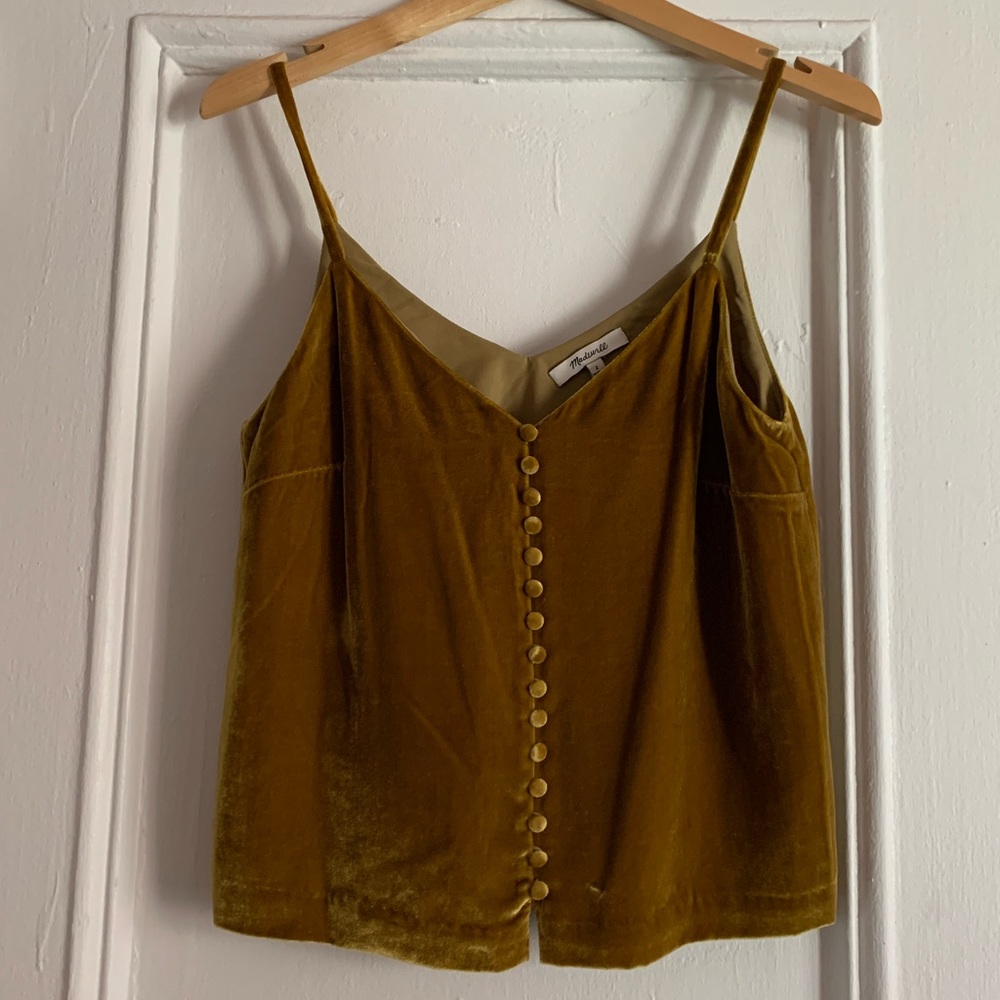 Madewell gold velvet tank top